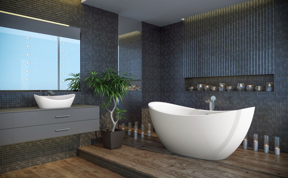 Дизайн и отделка ванной мозаикой